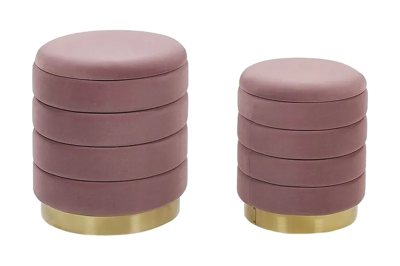 Lerbodatorp Fotpall med Förvaring 2-pack - Rosa — Rosa