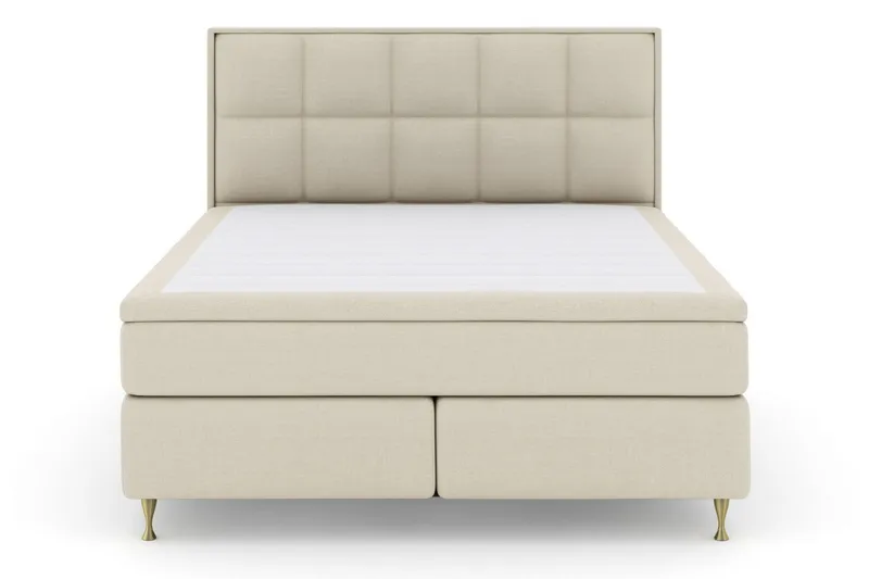 LEXI No 6 Sängpaket 210x210 Fast Latex/Memory - Beige/Guld — Beige/Guld