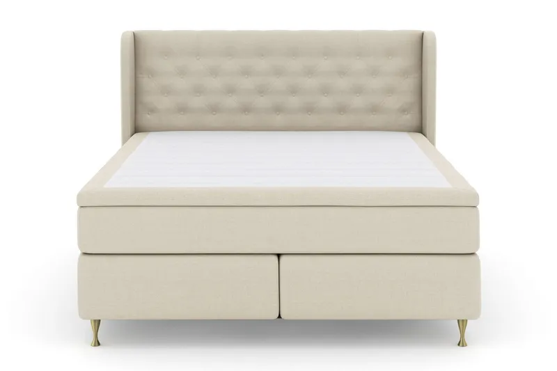 LEXI No 6 Sängpaket 210x210 Fast/Medium Watergel - Beige/Guld — Beige/Guld