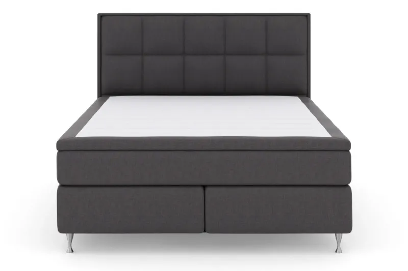 LEXI No 6 Sängpaket 210x210 Fast/Medium Watergel - Mörkgrå/Silver — Mörkgrå/Silver