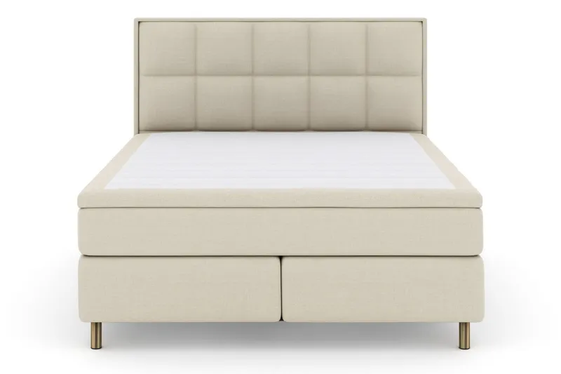 LEXI No 6 Sängpaket 210x210 Fast Memory/Pocket - Beige/Koppar — Beige/Koppar