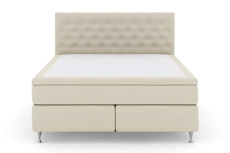 LEXI No 6 Sängpaket 210x210 Fast Memory/Pocket - Beige/Silver — Beige/Silver