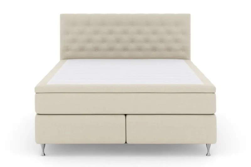 LEXI No 6 Sängpaket 210x210 Medium Memory/Pocket - Beige/Silver — Beige/Silver