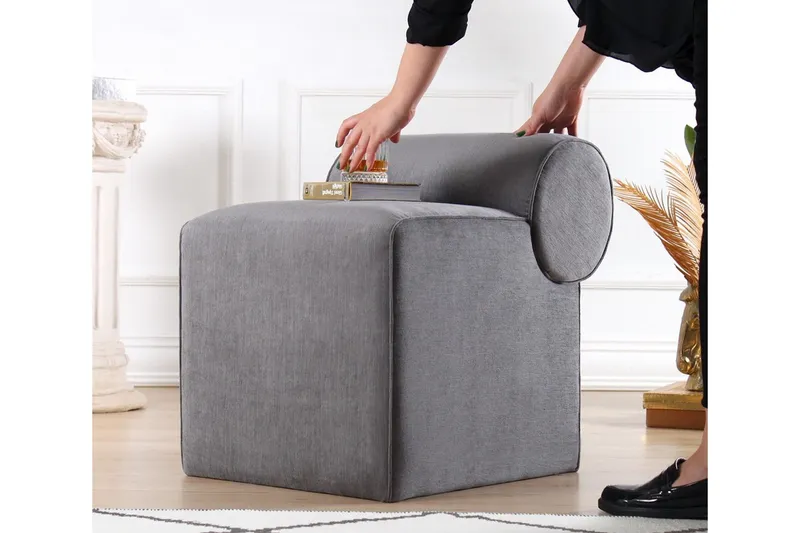 Linburg Sittpuff 45 cm - Grå — Grå