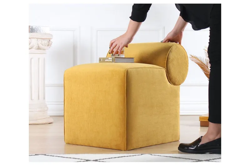 Linburg Sittpuff 45 cm - Gul — Gul