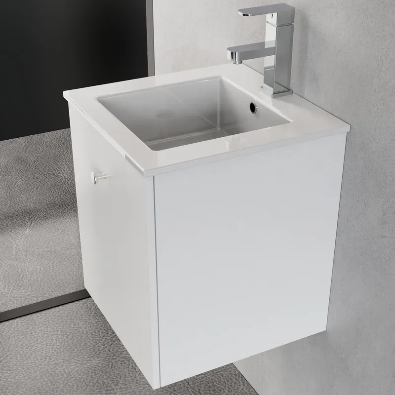 Liten kommod 40cm \| Nedsänkt handfat \| Vilmer vit