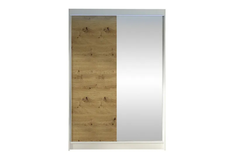 Liverpool Garderob m. Spegel 120x200 cm - Vit/Brun (Art.nr 3099921) — Vit/Brun