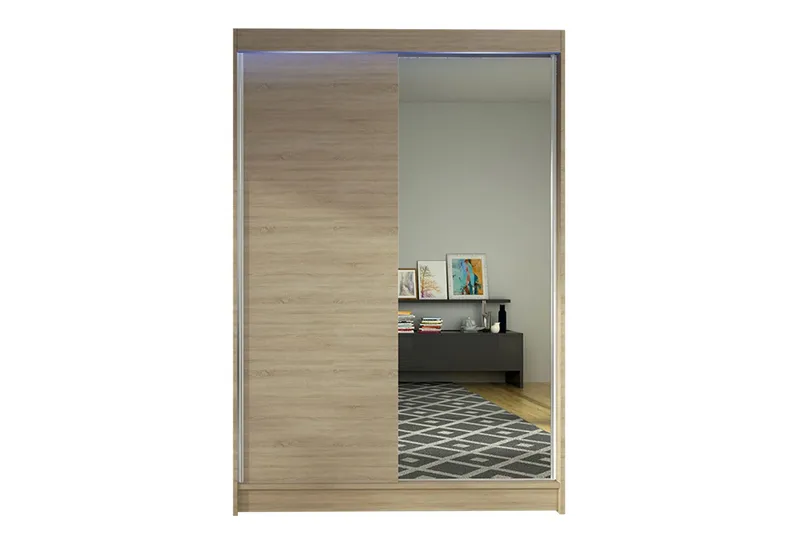 Liverpool Garderob med Spegel 120x200 cm - Beige (Art.nr 3067633) — Beige
