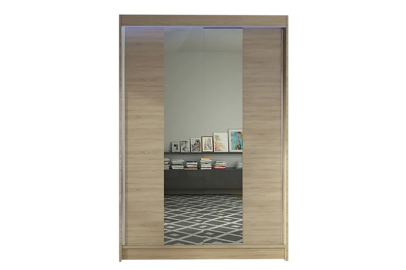 Liverpool Garderob med Spegel 120x200 cm - Beige (Art.nr 3067729) — Beige