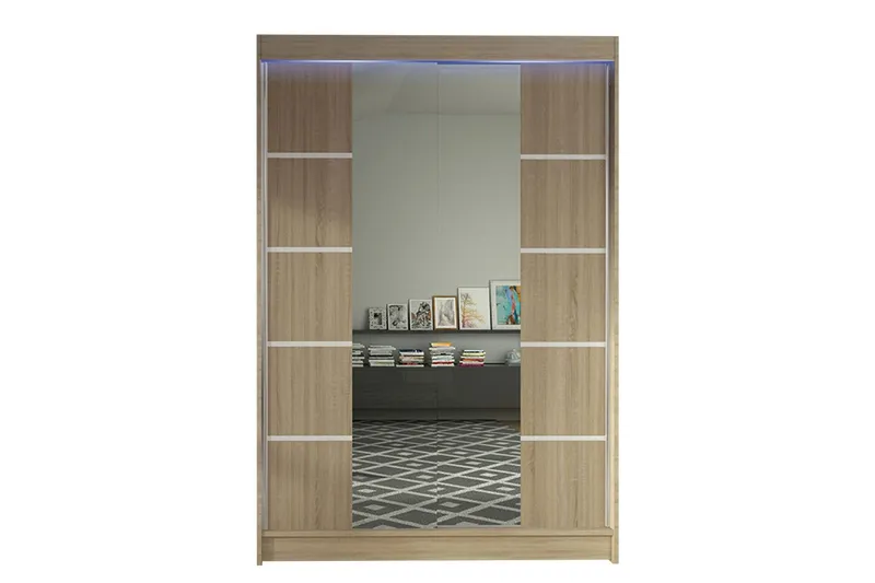 Liverpool Garderob med Spegel 120x200 cm - Beige (Art.nr 3067752) — Beige