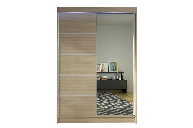 Liverpool Garderob med Spegel 120x200 cm - Beige (Art.nr 3067584) — Beige