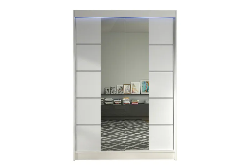Liverpool Garderob med Spegel 120x200 cm - Vit (Art.nr 3067684) — Vit