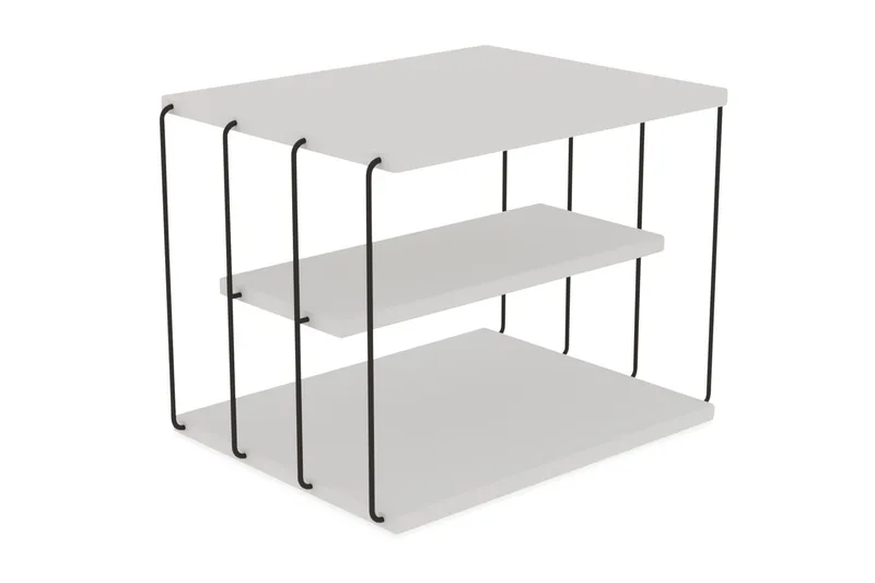 Ljusfors sidobord 50 cm - Vit/Svart — Vit/Svart