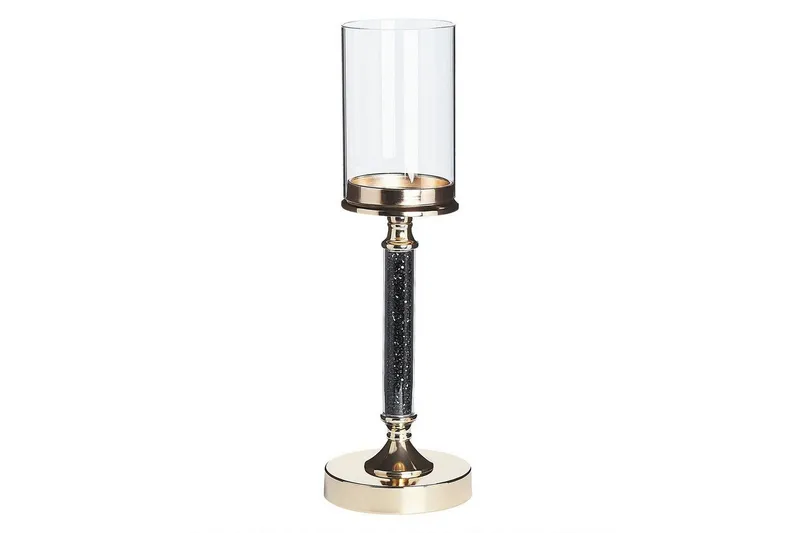 Ljusstake Abbeville Svart/guld, 13x13x41 cm - Svart/guld, 13x13x41 cm — Svart/guld, 13x13x41 cm
