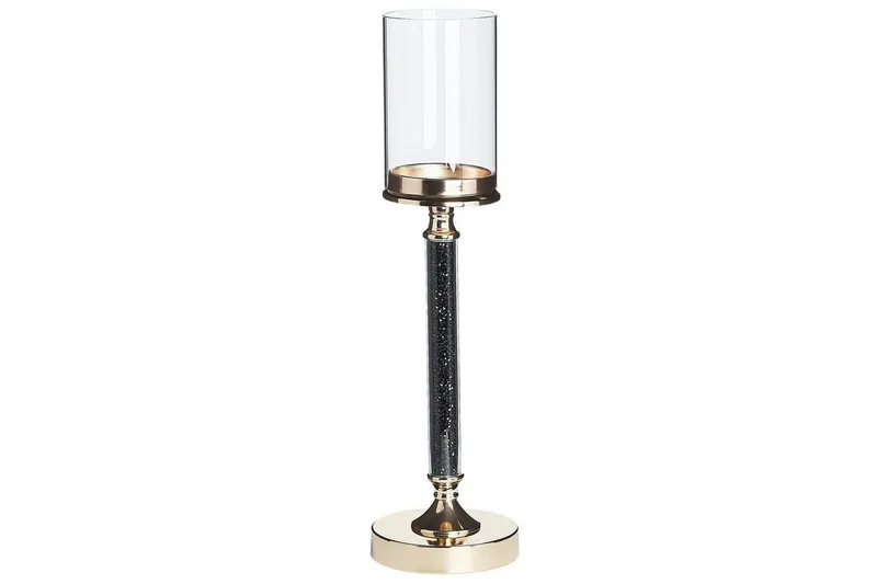 Ljusstake Abbeville Svart/guld, 13x13x48 cm - Svart/guld, 13x13x48 cm — Svart/guld, 13x13x48 cm