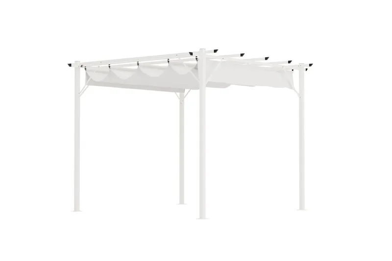 Loppes Pergola med skjutbart tak 3x3 m i stål - Vit — Cortland