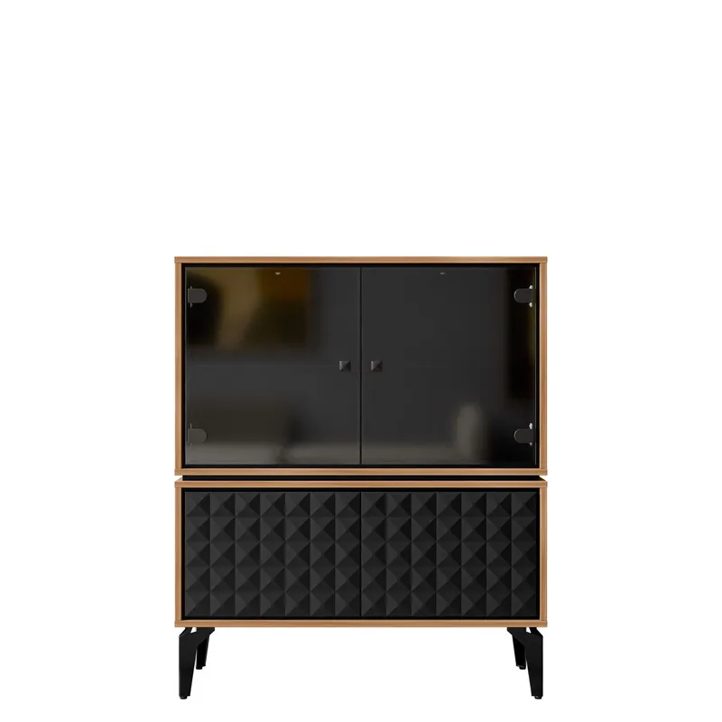 Lorvenn Vitrinskåp 103x122 cm - Brun/Svart — Brun/Svart