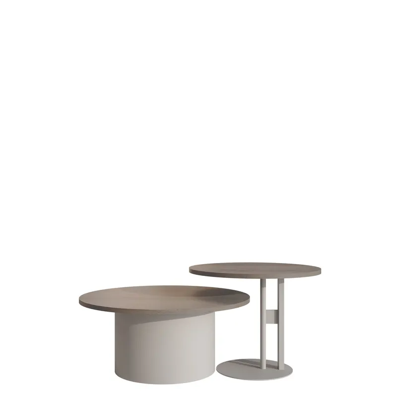 Lorvyn Satsbord rund 58/75 cm - Beige och ljusbrun — Beige och ljusbrun