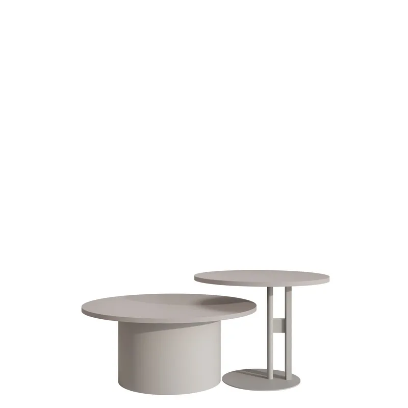 Lorvyn Satsbord rund 58/75 cm - Beige — Beige