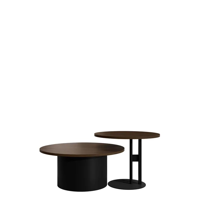 Lorvyn Satsbord rund 58/75 cm - Brun, svart — Brun, svart