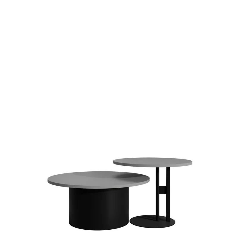 Lorvyn Satsbord rund 58/75 cm - Grå, svart — Grå, svart