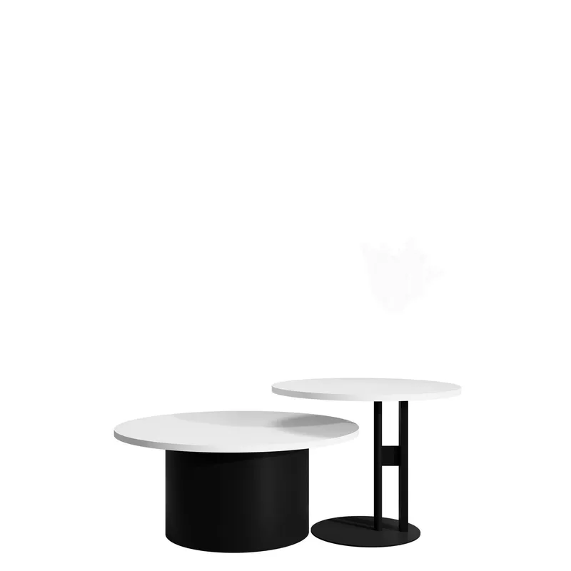 Lorvyn Satsbord rund 58/75 cm - Vit, svart — Vit, svart