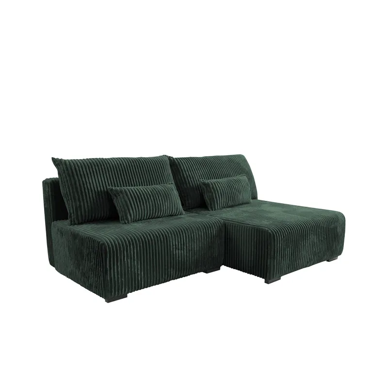 Lorynn 3-sits Bäddsoffa med divan - mörkgrön (Art.nr 3433613) — mörkgrön