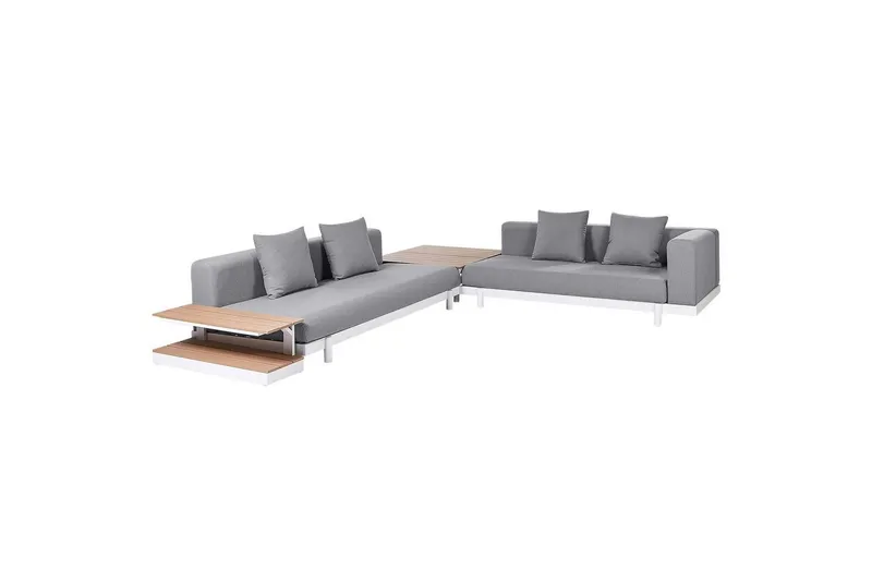 Loungegrupp med bord Missanello Grå/vit - Grå/vit — Grå/vit