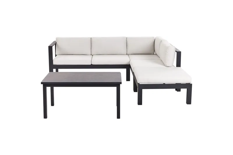 Loungegrupp Messina Vit/svart/grå - Vit/svart/grå — Vit/svart/grå