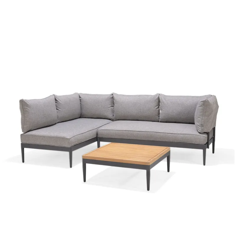 Loungegrupp Utomhus TOPAZ vänster/höger 4-sitssoffa + soffbord 73 cm - grå — Lifestyle Garden