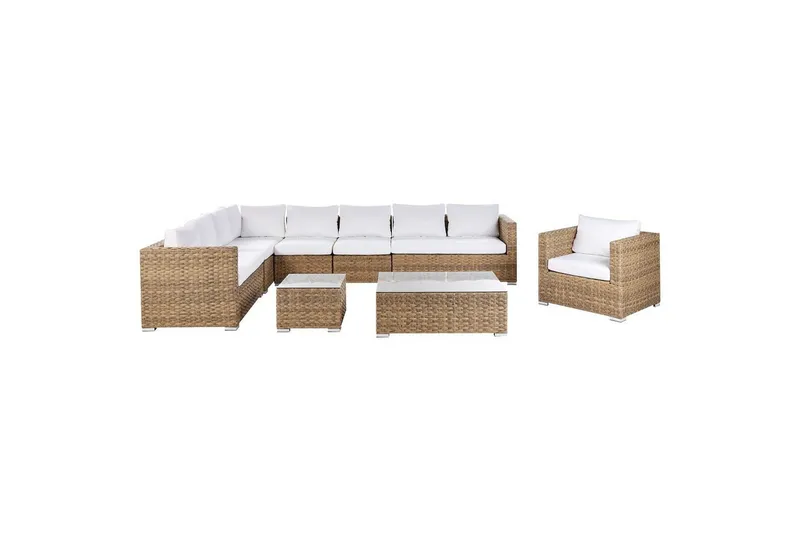 Loungegrupp XXL Brun/Vit - Brun/Vit — Brun/Vit
