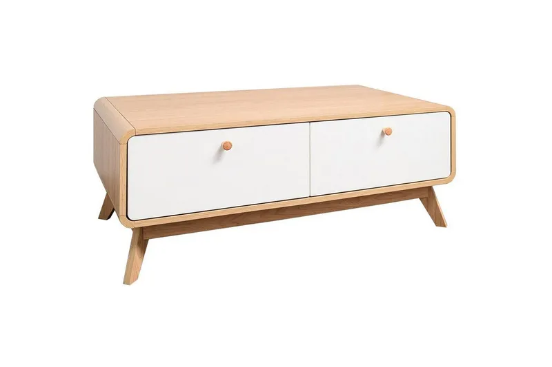 Lowboard Cassie 100x51x40 cm, Ek/Vit - 100x51x40 cm, Ek/Vit — Loft24