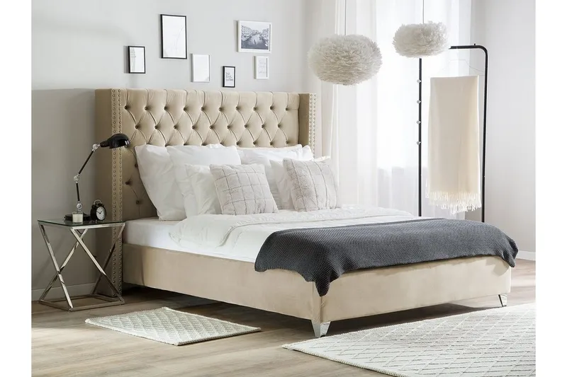 Lubbon Dubbelsäng 160\|200 cm - Beige — Bedly