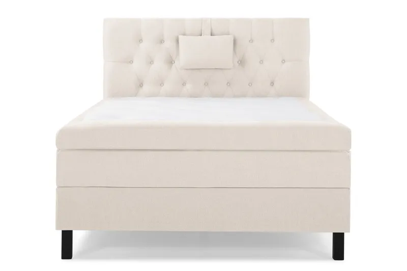 Lucky Komplett Sängpaket 120x200 Latex Diamant Sänggavel - Nackkudde Liten Beige — Bedly