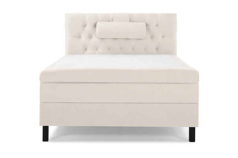 Lucky Komplett Sängpaket 120x200 Polyeter Diamant Sänggavel - Nackkudde Stor Beige — Bedly