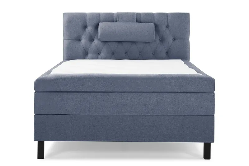 Lucky Komplett Sängpaket 120x200 Polyeter Diamant Sänggavel - Nackkudde Stor Mörkblå — Bedly