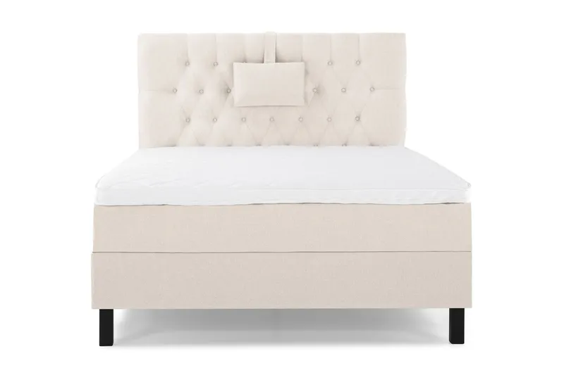 Lucky Komplett Sängpaket 120x200 Skum Diamant Sänggavel - Nackkudde Liten Beige — Bedly