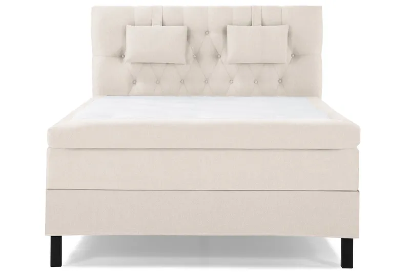 Lucky Komplett Sängpaket 140x200 Latex Diamant Sänggavel - Nackkudde Liten Beige — Bedly