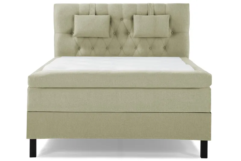 Lucky Komplett Sängpaket 140x200 Polyeter Diamant Sänggavel - Nackkudde Liten Grön — Bedly
