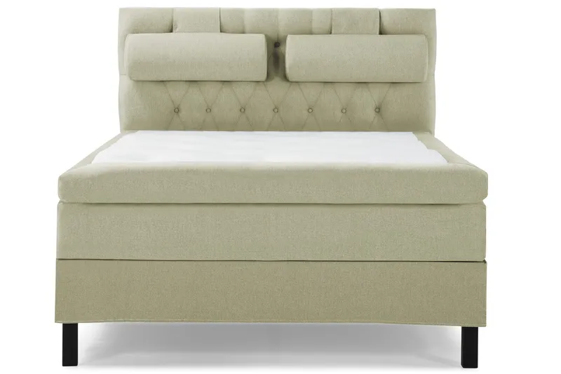 Lucky Komplett Sängpaket 140x200 Polyeter Diamant Sänggavel - Nackkudde Stor Grön — Bedly