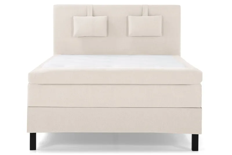 Lucky Komplett Sängpaket 140x200 Polyeter Slät Sänggavel - Nackkudde Liten Beige — Bedly