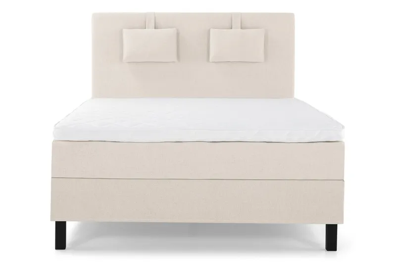 Lucky Komplett Sängpaket 140x200 Skum Slät Sänggavel - Nackkudde Liten Beige — Bedly
