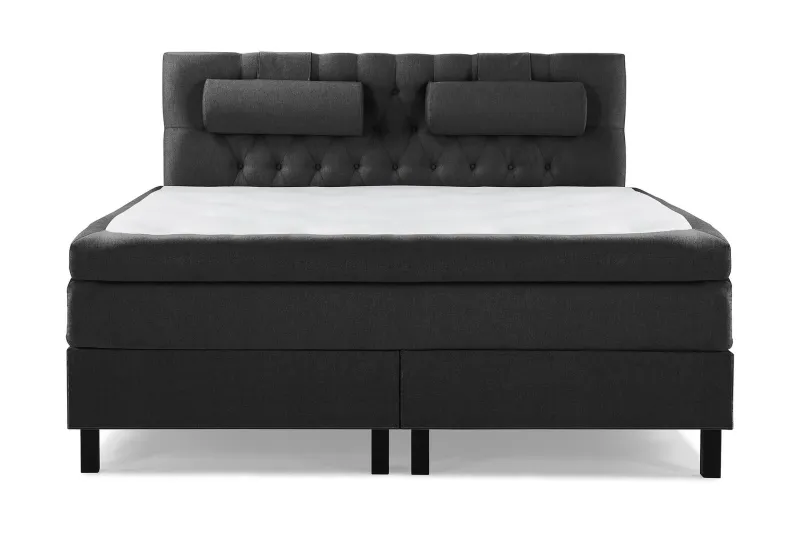 Lucky Komplett Sängpaket 160x200 Latex Diamant - Nackkudde Stor Svart/Grå — Bedly