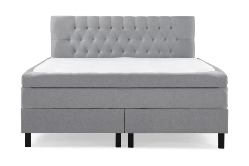 Lucky Komplett Sängpaket 160x200 Latex Diamant Sänggavel - Mellangrå — Bedly