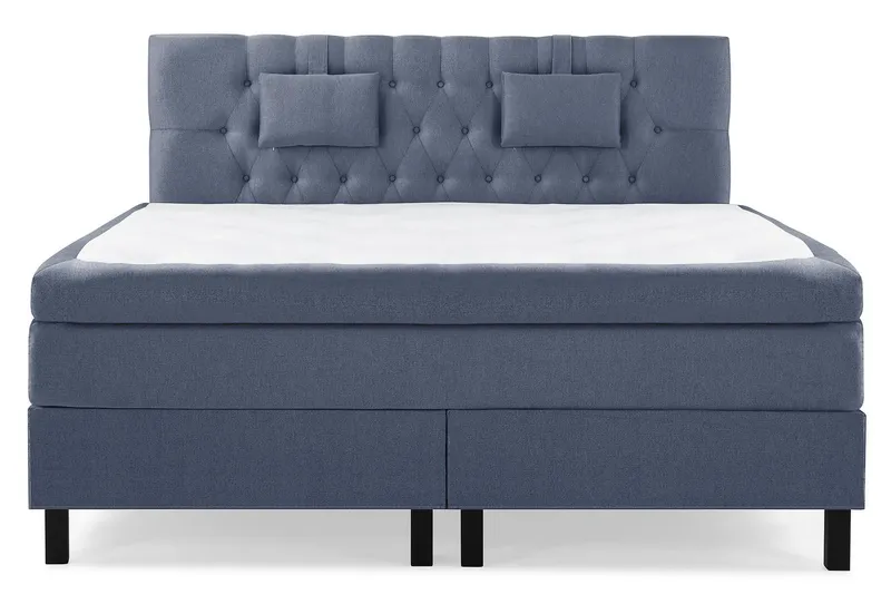 Lucky Komplett Sängpaket 160x200 Latex Diamant Sänggavel - Nackkudde Liten Mörkblå — Bedly