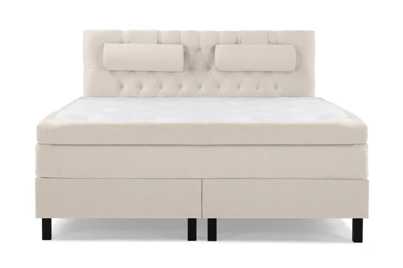 Lucky Komplett Sängpaket 160x200 Latex Diamant Sänggavel - Nackkudde Stor Beige — Bedly