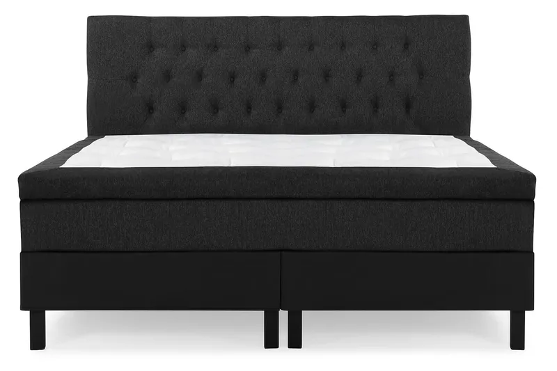 Lucky Komplett Sängpaket 160x200 Latex Diamant - Svart/Grå/PU — Bedly