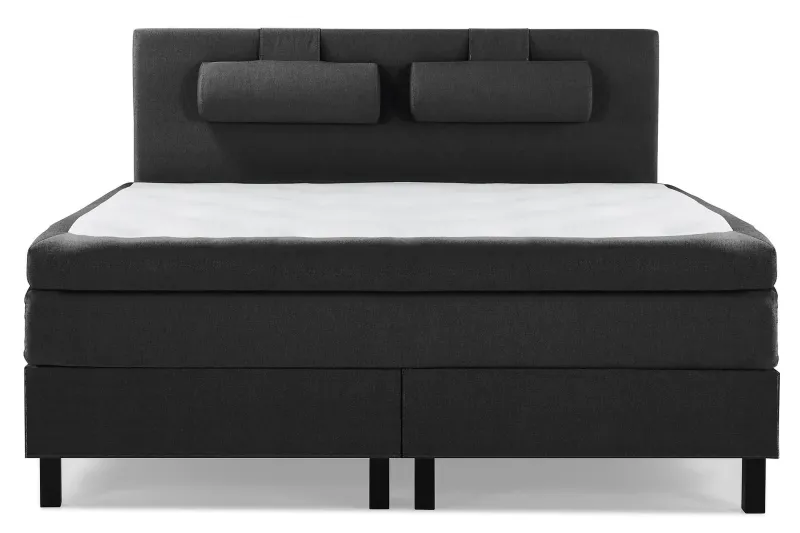 Lucky Komplett Sängpaket 160x200 Memory Slät - Nackkudde Stor Svart/Grå — Bedly