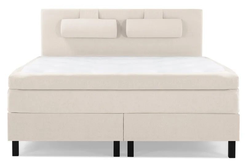 Lucky Komplett Sängpaket 160x200 Memory Slät Sänggavel - Nackkudde Stor Beige — Bedly