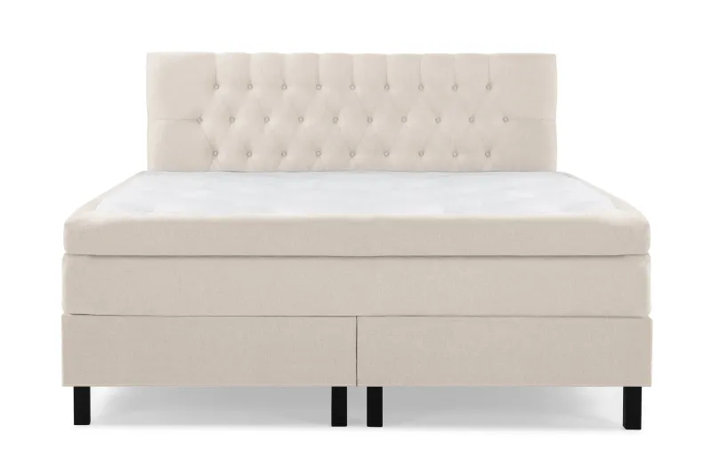 Lucky Komplett Sängpaket 160x200 Polyeter Diamant Sänggavel - Beige — Bedly